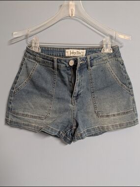Indigo Rein Light Blue Denim High-Rise Shorts